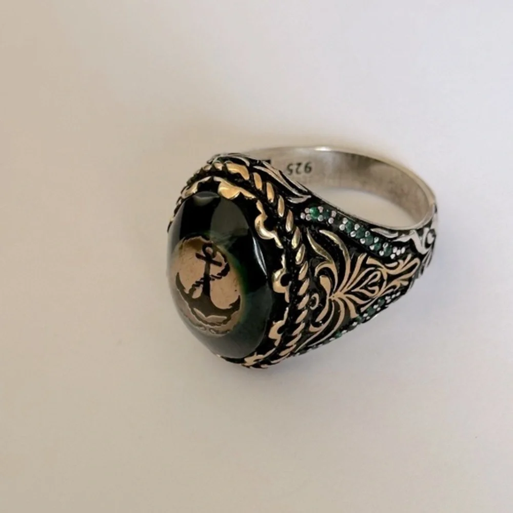 925 Silver Nautical Pirate Sailor Anchor Ring Unisex